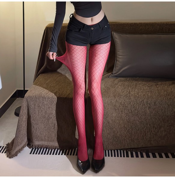 FEE ET MOI - American Vintage Mesh Pantyhose (Wine Red)
